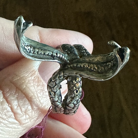sterling silver snake ring - Picture 2 of 5